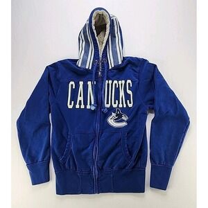 Old Time‎ Hockey NHL Vancouver Cannucks Mens Hoodie Size Med Embroidered